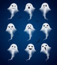 Ghost Emotions Realistic Icons Set