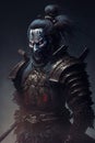 Ghost warrior samurai in heavy armour. Ronin samurai fantasy character. Generative Ai Royalty Free Stock Photo
