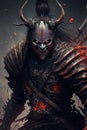 Ghost warrior samurai in heavy armour. Ronin samurai fantasy character. Generative Ai Royalty Free Stock Photo