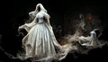 Scary ghost woman in haunted house. Digital art Royalty Free Stock Photo