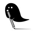 Ghost writer cartoon logo art