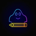 Ghost writing colorful concept icon