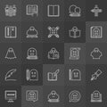 Ghost writing outline icons