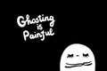 Ghosting is painful hand drawn vector illustration in cartoon style. Sad man upset depression