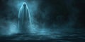 Ghostly Apparition On Blank Canvas, Hinting At Spooky Halloween Mystery Royalty Free Stock Photo