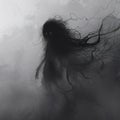 A ghostly creature composed of whirling shadows and mist, with tendrils of darkness writhing around its humanoid body. Royalty Free Stock Photo