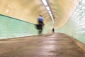 Ghostly cyclists ride through underground tunnel