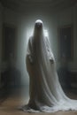 a ghostly figure standing in a room