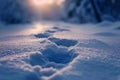 Ghostly Footprints in the Snow Royalty Free Stock Photo