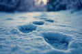 Ghostly Footprints in the Snow Royalty Free Stock Photo