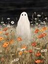 Ghostly Garden: A Hauntingly Beautiful Display of Pale Orange Po