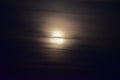 Ghostly Halloween moon rises over Santa Monica Mountains Royalty Free Stock Photo