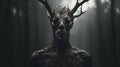 Eerie Vines: A Dark And Grotesque Portrait Of A Horned Deer