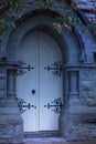 Ghostly old church doors Royalty Free Stock Photo