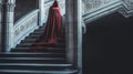 Ghostly specter lurking on gothic stairs Royalty Free Stock Photo