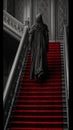 Ghostly specter lurking on gothic stairs Royalty Free Stock Photo