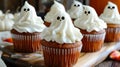 Ghostly Whisper Cupcakes Royalty Free Stock Photo