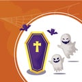 ghosts mysteries with icons of halloween