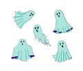Ghosts set. Symbol of Halloween. Spook character of horror. Mystical Nightmare Royalty Free Stock Photo