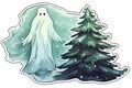 ghosts in a winter landscape, a gloomy picture, a scary story