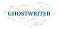 Ghostwriter typography word cloud create with the text only Royalty Free Stock Photo
