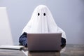 Ghostwriter Writing Article On Laptop Royalty Free Stock Photo