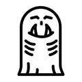 ghoul ghost line icon vector illustration