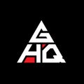 GHQ triangle letter logo design with triangle shape. GHQ triangle logo design monogram. GHQ triangle vector logo template with red Royalty Free Stock Photo