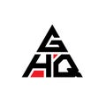 GHQ triangle letter logo design with triangle shape. GHQ triangle logo design monogram. GHQ triangle vector logo template with red Royalty Free Stock Photo