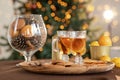 Ghristmas composition on the table Royalty Free Stock Photo