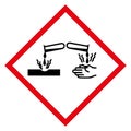 GHS symbol for corrosive metals vector illustration. Royalty Free Stock Photo