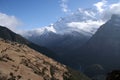 Ghyaru Village & Annapurna II. Royalty Free Stock Photo