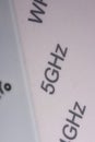 5 GHz phrase on the modem Royalty Free Stock Photo