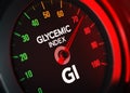 GI, Glycemic Index. Management of Diabetes and Hyperglycemia Royalty Free Stock Photo