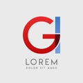 GI logo letters with blue and red gradation