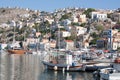 Gialos, the harbour of Symi, Greece. Royalty Free Stock Photo