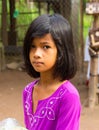 An Giang, Vietnam - Nov 29, 2014: Close-up portrait of Cham child at Champa village, Mekong delta, Vietnam