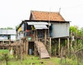 An Giang, Vietnam - Nov 29, 2014: Exterior view of Cham champa, campa rural people house in Mekong delta, Vietnam