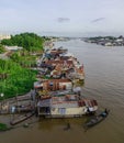 Floating village in Southern Vietnam Royalty Free Stock Photo