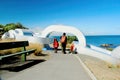 Giant anchor chain artwork sculpture in Bluff, New Zealand