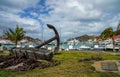 Giant anchor at Gustavia waterfront at St Barts