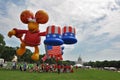WASHINGTON, D.C. - JULY 4, 2017: giant balloons are inflated for participation in the 2017 National Independence Day Parade July 4 Royalty Free Stock Photo