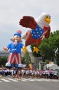 WASHINGTON, D.C. - JULY 4, 2017: giant balloons are inflated for participation in the 2017 National Independence Day Parade July 4 Royalty Free Stock Photo