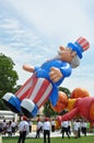 WASHINGTON, D.C. - JULY 4, 2017: giant balloons are inflated for participation in the 2017 National Independence Day Parade July 4 Royalty Free Stock Photo