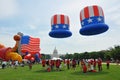 WASHINGTON, D.C. - JULY 4, 2017: giant balloons are inflated for participation in the 2017 National Independence Day Parade July 4 Royalty Free Stock Photo