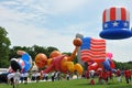 WASHINGTON, D. C. - JULY 4, 2017: giant balloons are inflated for participation in the 2017 National Independence Day Parade July Royalty Free Stock Photo