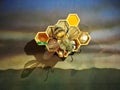 Giant bee in its hive sculpture in the Park Jaime Duque Royalty Free Stock Photo