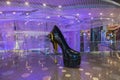 Giant black high heel shoe as one of biggest photo opportunities on Las Vegas Strip.