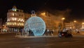 Giant Blue Christmas Ornament in Lisbon