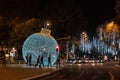 Giant Blue Christmas Ornament in Lisbon